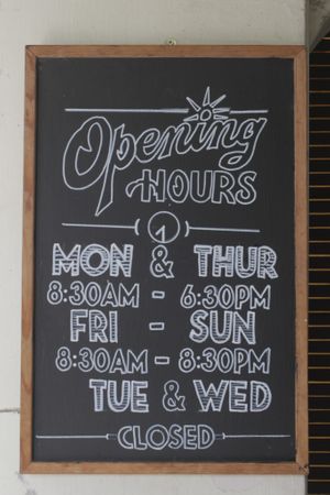Our opening hours at Kneading Peace in Malacca