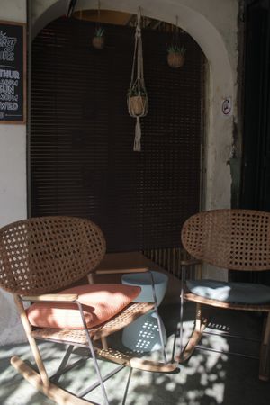 Dreamy rocking chairs  at Kneading Peace in Malacca