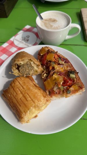 Savory selection - the roll with cheese was the best  at De Vegan Bakker in Heusden