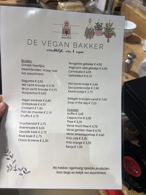menu  at De Vegan Bakker in Heusden