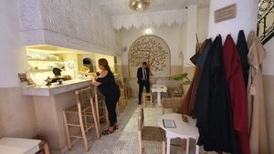 The I door design at World Storytelling Cafe in Marrakech