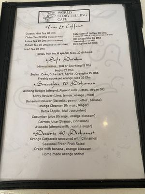 Menu 1 at World Storytelling Cafe in Marrakech