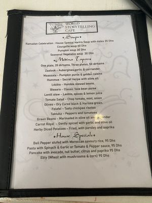 Menu 2 at World Storytelling Cafe in Marrakech