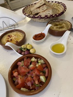 Hummus comes warm  at World Storytelling Cafe in Marrakech