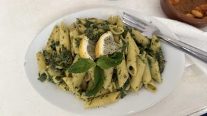 Spinach pasta  at World Storytelling Cafe in Marrakech