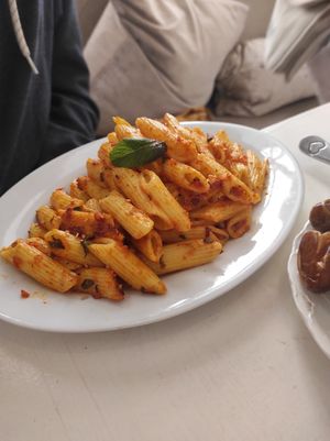 pasta mit spinat at World Storytelling Cafe in Marrakech