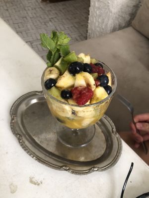 fruit salad  at World Storytelling Cafe in Marrakech