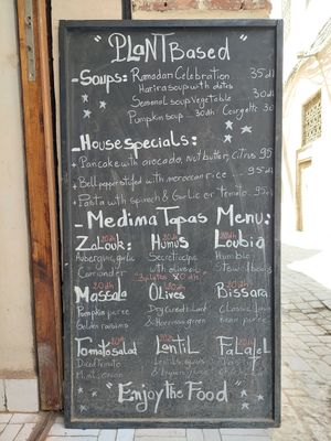 Street Menu at World Storytelling Cafe in Marrakech