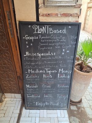 Menu at World Storytelling Cafe in Marrakech