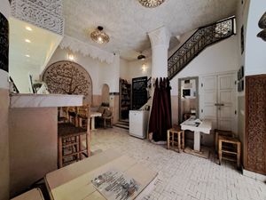 Interior (downstairs) at World Storytelling Cafe in Marrakech