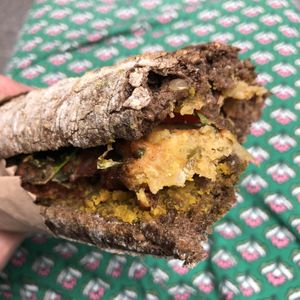 Bhaji sandwich   at Upper Crust in Manchester