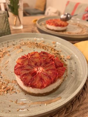 Pana cotta with blood orange  at El Verde in Genk