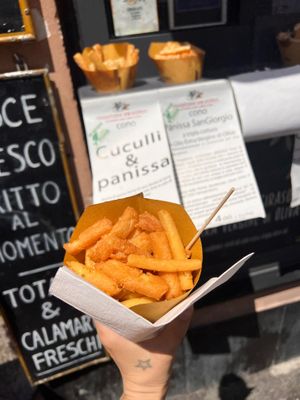 panissa at Friggitoria San Giorgio in Genoa