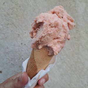 Plum sorbet at Baboo Gelato in Swanage