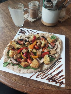 Breakfast flatbread at Thrive in Glossop