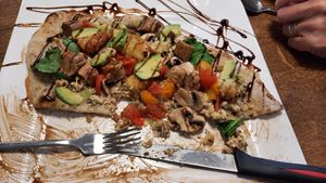 Drizzled with balsamic syrup at Thrive in Glossop