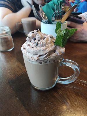Mint hot choc at Thrive in Glossop