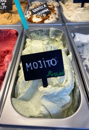 Mojito ice cream!! 100% vegan  at Gelats Galiana in El Port De La Selva