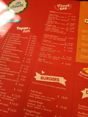 Menu at La Siesta in Oostende