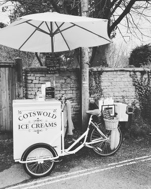 Walk along the river towards The model village & Birdland  at Cotswold Ice Creams in Bourton-on-the-water