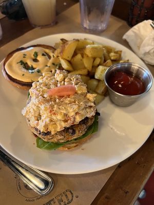 Black bean burger   at OC - Organic Artisan Eatery & Juice Bar in Massapequa