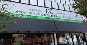 Outside sign  at OC - Organic Artisan Eatery & Juice Bar in Massapequa