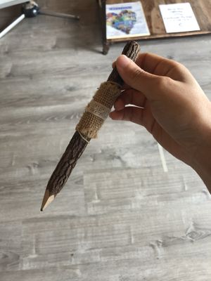 Wooden pencil  at OC - Organic Artisan Eatery & Juice Bar in Massapequa