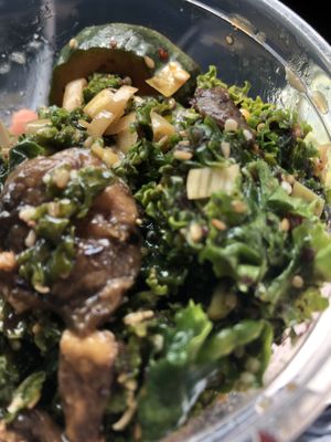 And mushrooms  at OC - Organic Artisan Eatery & Juice Bar in Massapequa