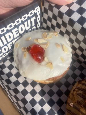 Bakewell doughnut  at Hideout Coffee Co in Portsmouth