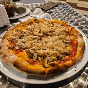 Mushroom and vegan parmessan cheese at Bella Napoli in Punta Cana
