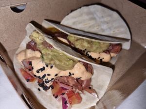 Vegan jackfruit tacos at The Sandwich Bar in Ubud