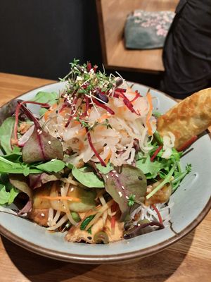 Spicy lemon portion with rice noodles at Chaya Asian Kitchen in Hamburg