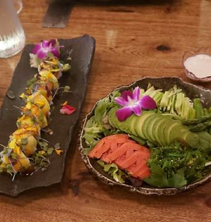 Sunny night roll and Avocado salad at Bash Original Izakaya in Detroit