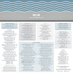 Menu  at Boardwalk in Falkirk