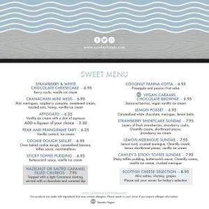 Menu  at Boardwalk in Falkirk