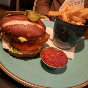 Vegan buttermilk burger at Duncans Bar & Bistro in Irvine