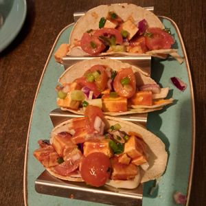 Spiced bbq tofu tacos at Duncans Bar & Bistro in Irvine