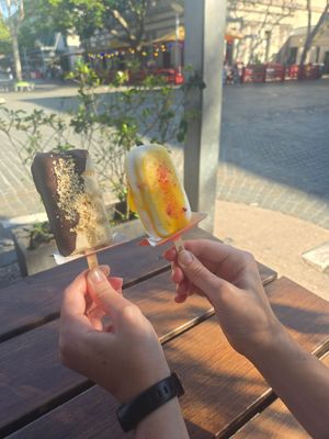 Chocolate & Hazelnut and a Mango coconut at Happy Pops in South Brisbane
