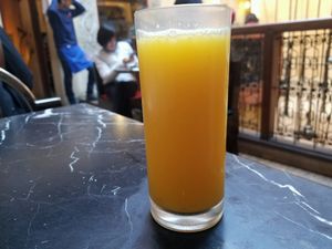fresh orange juice at Cafe Clock in Fes