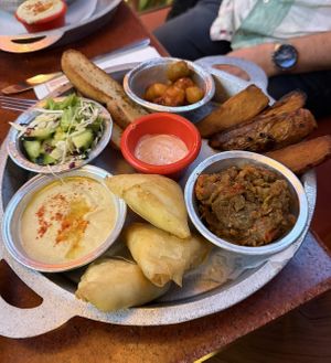 Fes platter  at Cafe Clock in Fes