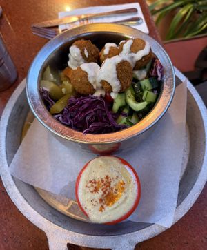 Falafel super bowl   at Cafe Clock in Fes