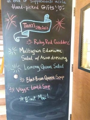 daily specials board at House of Nutrition in Luzerne