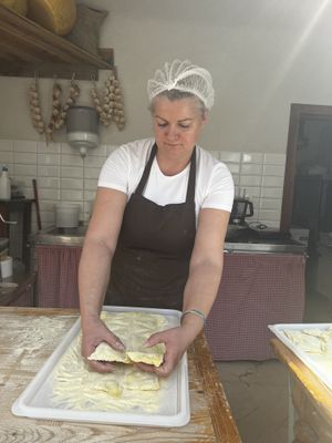 Handmade noodles   at Rostelin in Piran