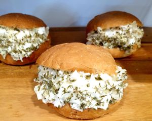 tofu salad sandwich at Salute Vegan Store in Seoul