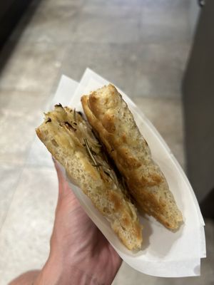 Onion and rosemary focaccia   at Pizzeria Altero in Bologna