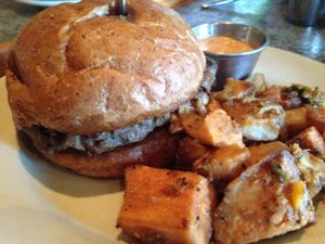 walnut lentil burger at Radial Cafe in Atlanta