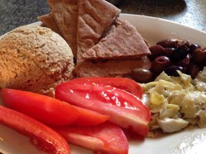 Hummus and pita bread  at Radial Cafe in Atlanta