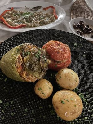 Gemista (stuffed vegetables)  at Pelagos in Crete