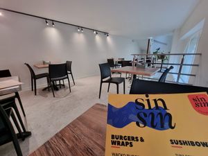 Upstairs seating at SinSin in Ghent