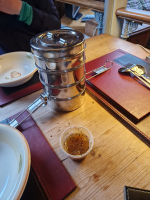 Tiffin and chutney  at The Spicy Mare in Lynton